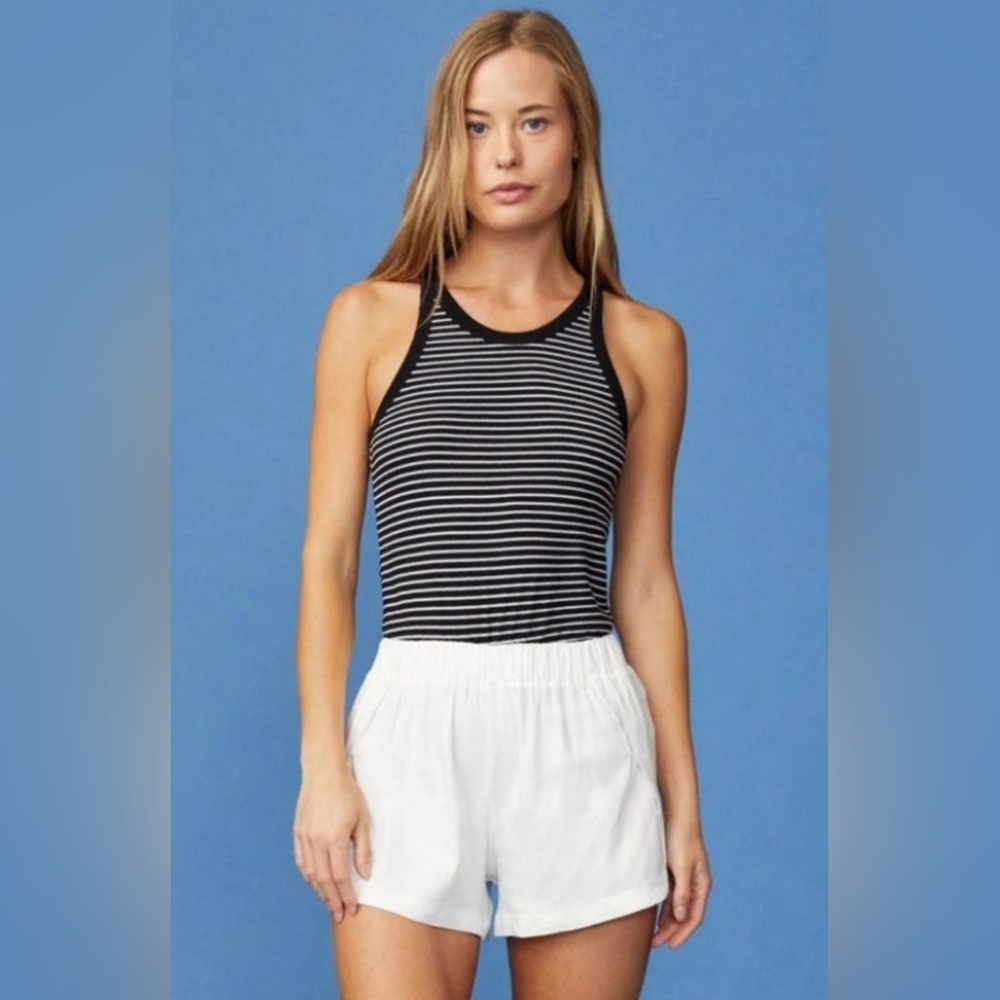 NWT! Cotton Striped Narrow Tank by Monrow Women's Size XS - Picture 4 of 10